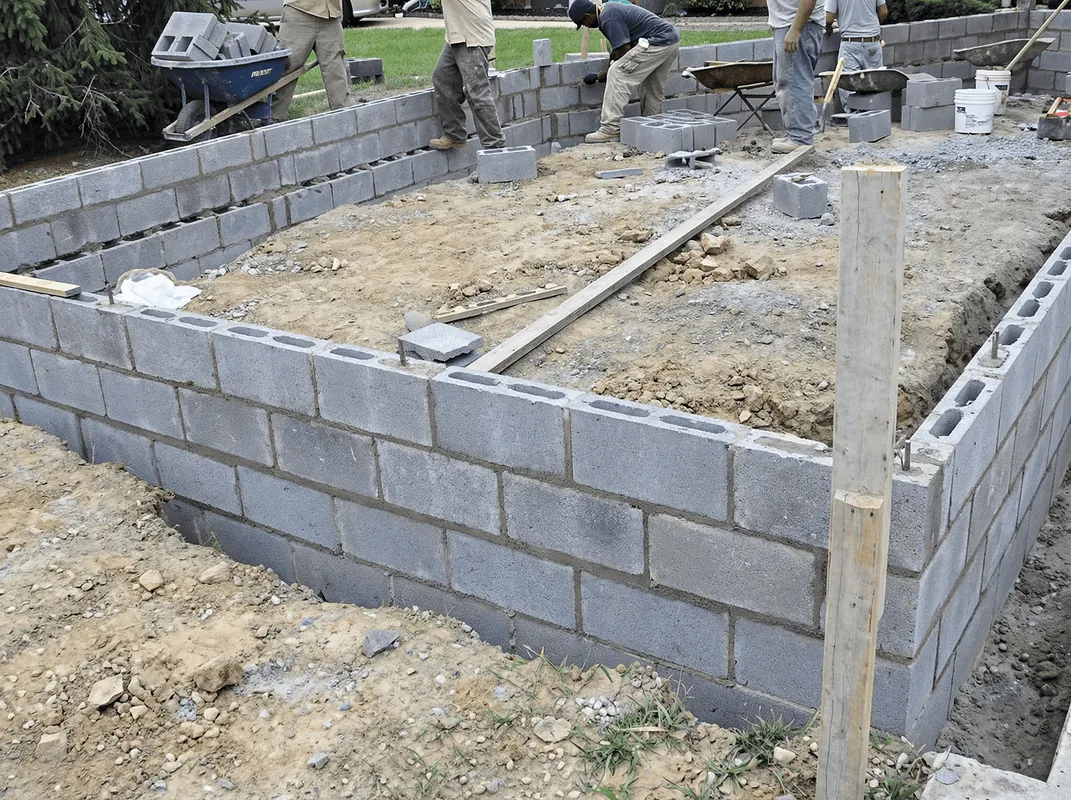 Professionals building a foundation with blocks in Cleveland, OH